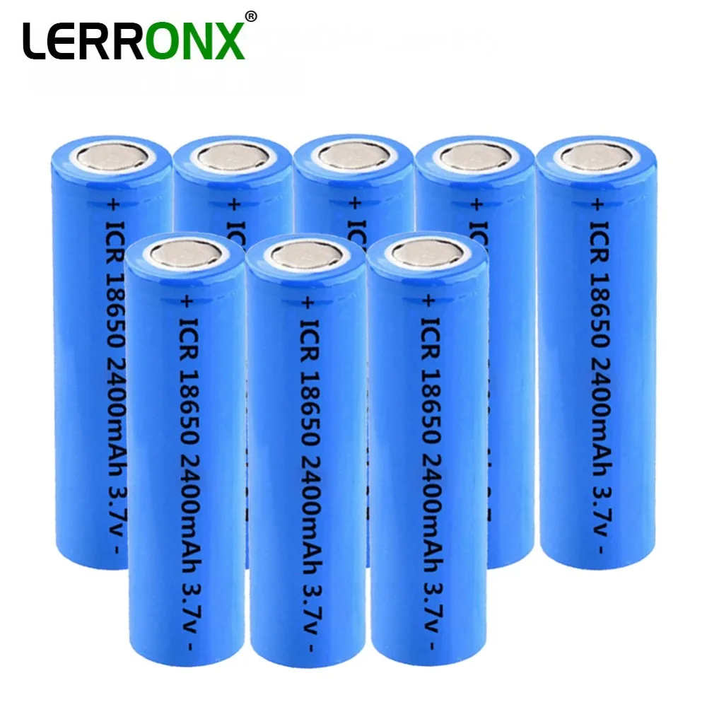 LERRONX литий ионная аккумуляторная батарея 18650 3 7 В 2400 мАч литиевые аккумуляторы