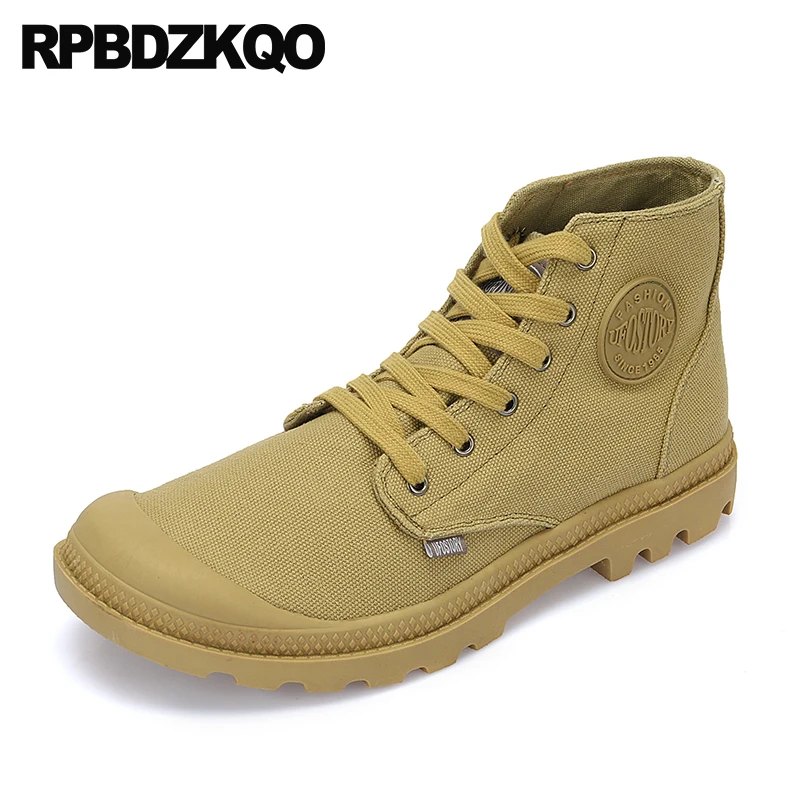 Trainer Non Slip Italian Military Canvas Shoes Booties High Top Plus Size Sneakers Men Denim Boots Casual Army Lace Up Combat