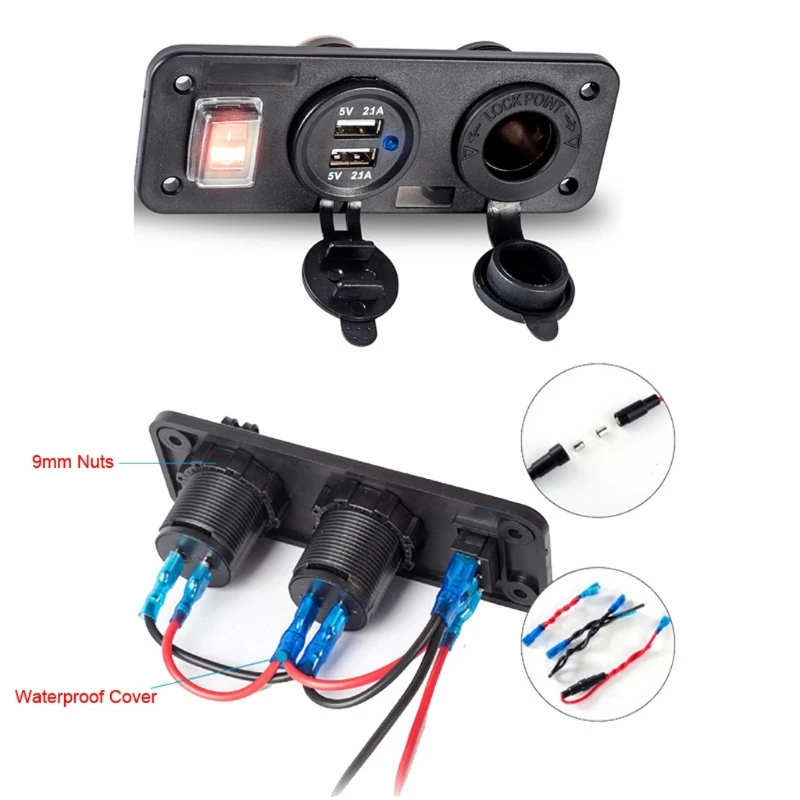 Бесплатная доставка 12V автомобиль Лодка Грузовик с двумя портами USB Зарядное