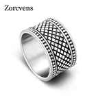 Серебристое кольцо с сетчатым узором zorcins широкая версия мужское и женское мужское кольцо на палец кольцо из титановой стали
