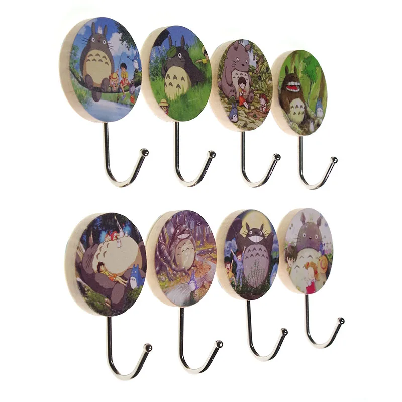 

4pcs 8cm My Neighbor Totoro Hook Wood Adhesive Hook