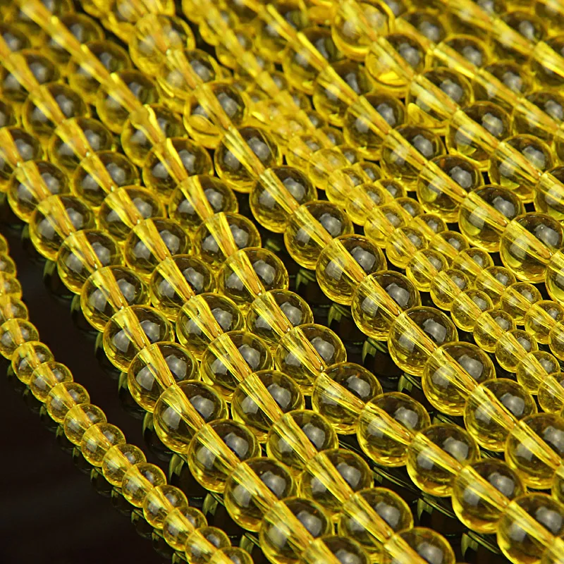 

Natural Stone yellow citrines Chalcedony Round Loose 15" Size Strand 4 6 8 10 12 Beads for Jewelry Making DIY Bracelets