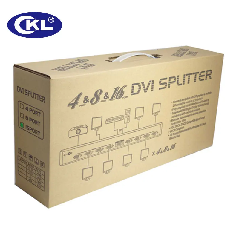 CKL Высокое качество Черный 1x4 4 порта DVI сплиттер многофункциональная Поддержка HDCP