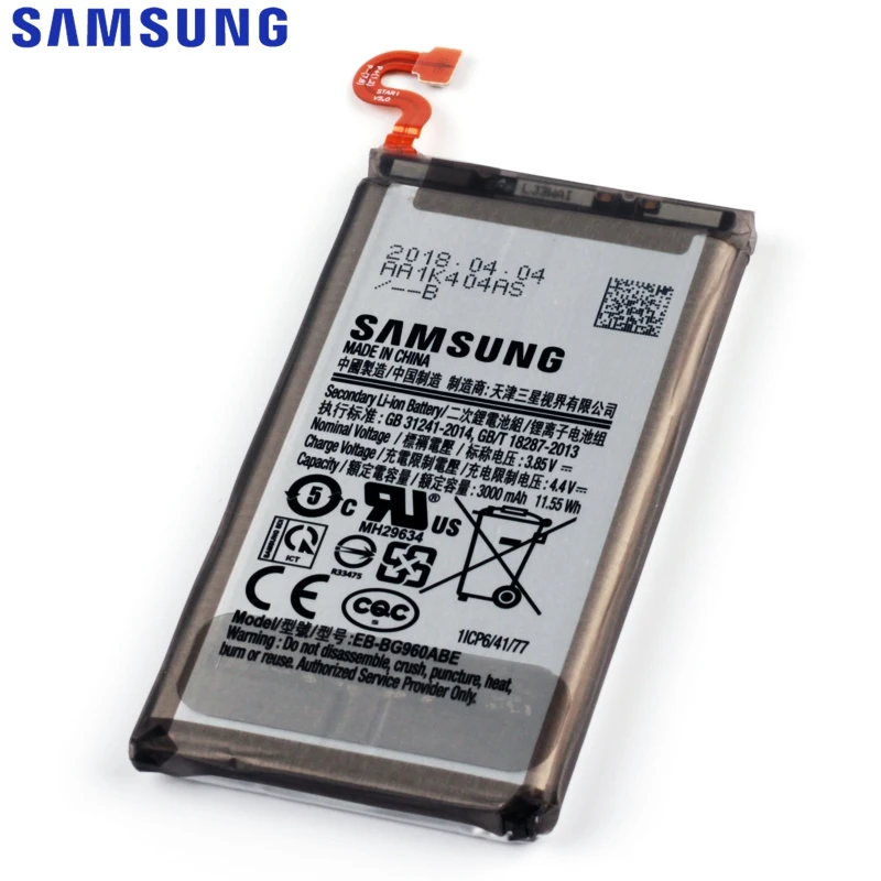 Samsung сменный аккумулятор EB-BG960ABE для samsung GALAXY S9 G9600 G960F SM-G960 аутентичный аккумулятор для телефона 3000 мАч