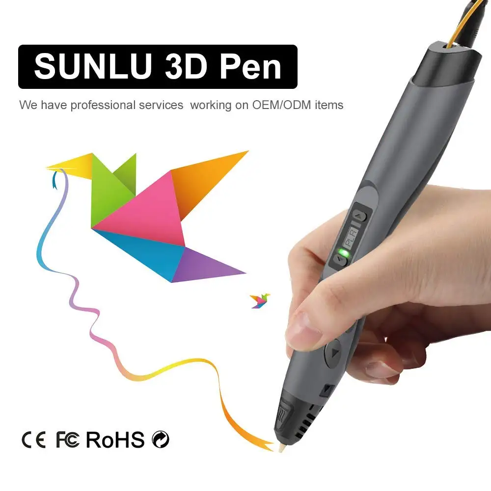 SUNLU 3D Ручка обучающая для детей DIY игрушки с 1 75 мм PLA ABS PCL нить ЖК экран Поддержка
