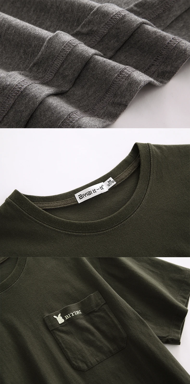 Pocket T-shirts Men Quality Cotton T-shirts Summer Male Tees Casual T-shirt O-neck Short Sleeve XXXL Tshirt Mid Aged Mens Tmall