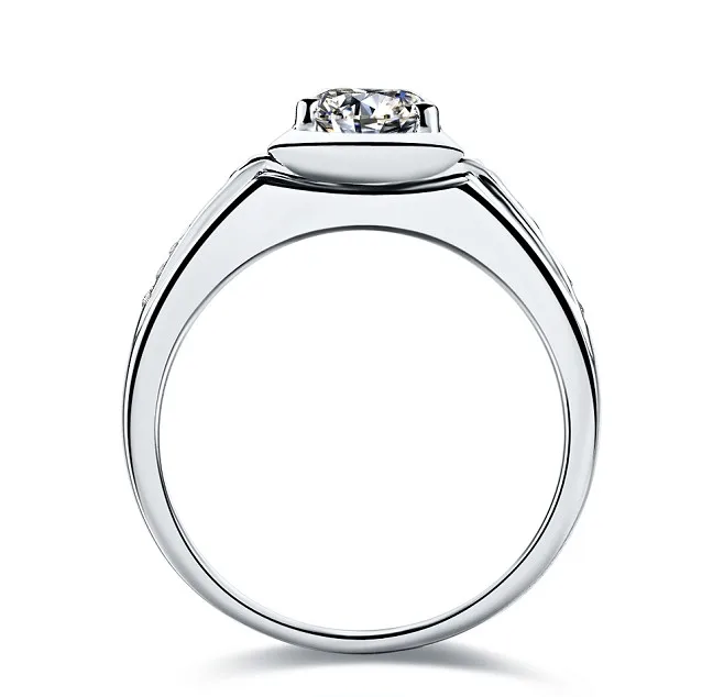 

2Ct 8.0 mm Test Positive D Color Moissanite Male Ring Solid Platinum 950 Anniversary Men Ring