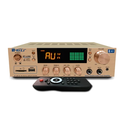 BT-1388 200 Вт+ 200 Вт HIFI караоке домашний кинотеатр стерео аудио усилитель Поддержка Bluetooth. Двойной микрофон. USB. Sd-карта