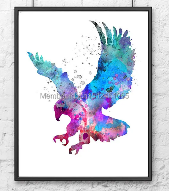 Abstract Elephant Horse Eagle watercolor Art Print kids wall decor Home Decor Wall Picture Printed Painting On Canvas art | Дом и сад