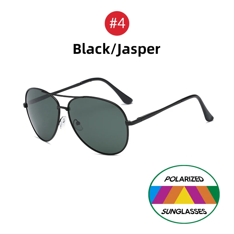 4 Black Jasper VIVIBEE классические мужские авиационные поляризованные солнцезащитные очки с металлической оправой, черные женские Стильные Мужские поляризационные солнцезащитные очки оттенков - Цвет линз: 4 Black Jasper