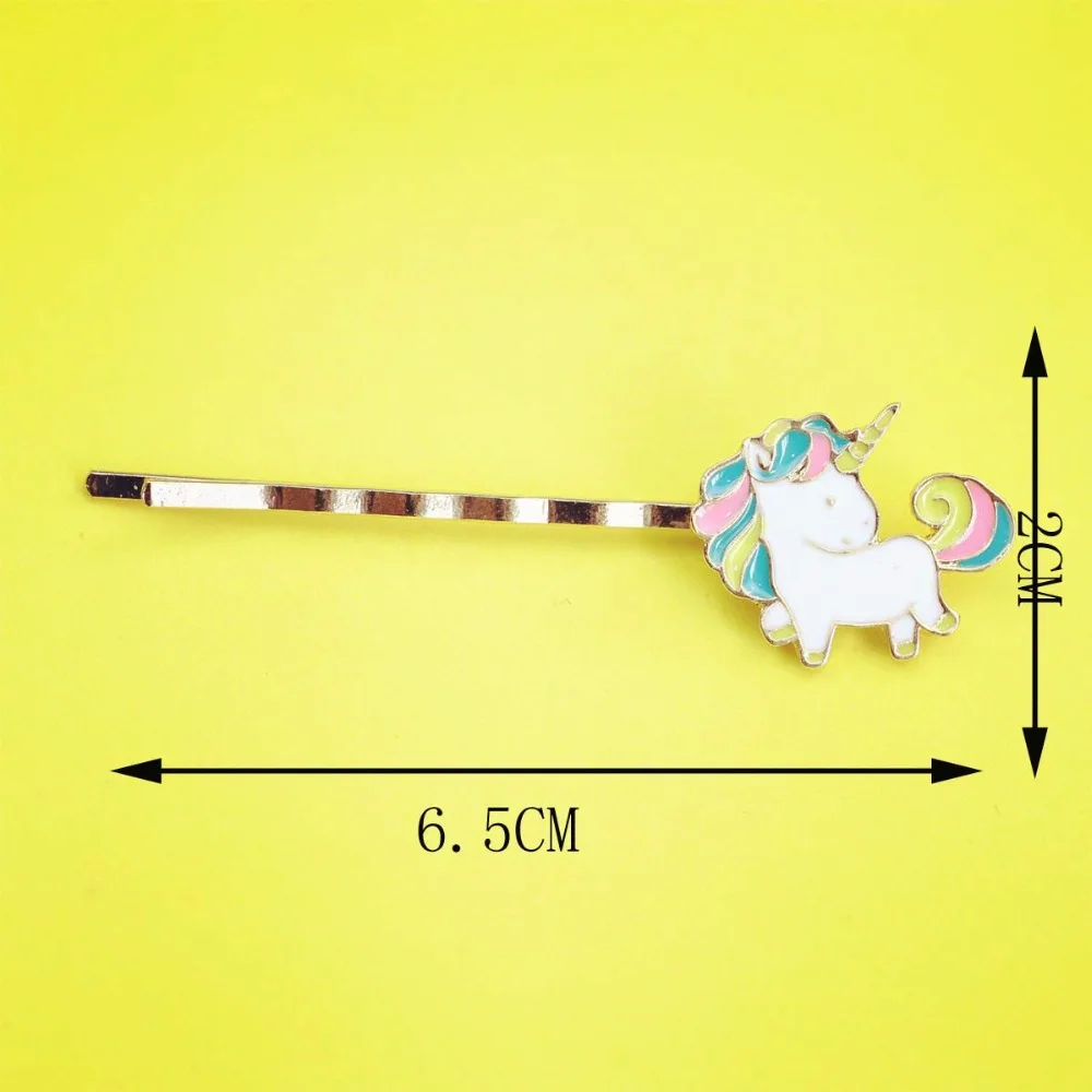 Timlee H100 Free Shipping Cartoon Lovely Rainbow Horse Grace Unicorn Black Metal Hair Clip hair accessory wholesale | Украшения и