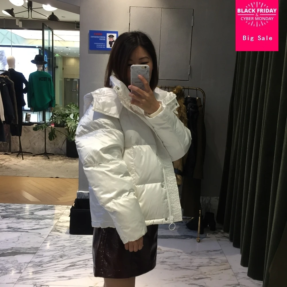 

Factory outlet Winter Bread style hooded design real duck down coat female oversize thicker warm down coat wq590 dropship