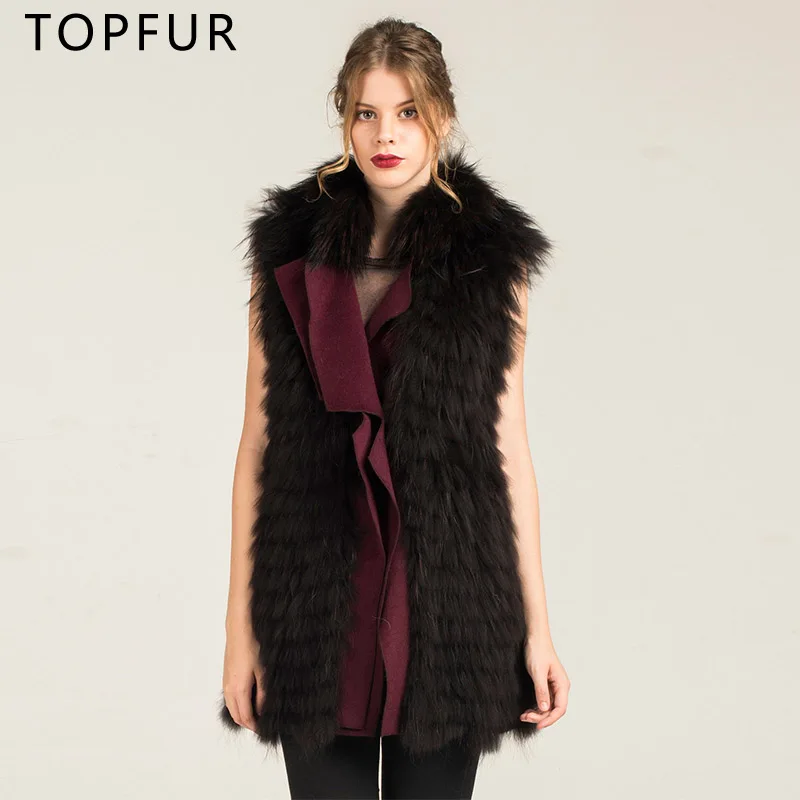 TOPFUR 2019 Новый Модный женский жилет из натурального меха с воротником Роскошный