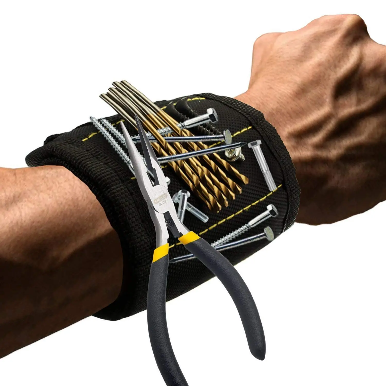 Magnetic Wrist Strap with Strong Magnets DIY Men Gifts for Screws Nail Bolts Drill Bits Fasteners Scissors and Other Handy Tool |