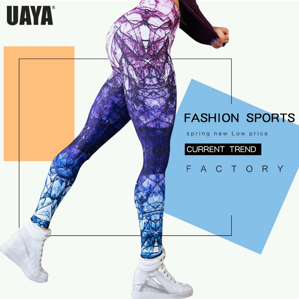 UAYA 2019 горячие новые женские штаны для йоги 3D Печатные Леггинсы эластичные фитнес