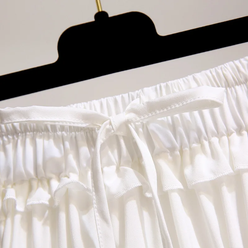 White Black Chiffon Summer Shorts Skirt Women 2019 Fashion Korean High Waist Tutu Pleated Mini Sun School Female | Женская одежда