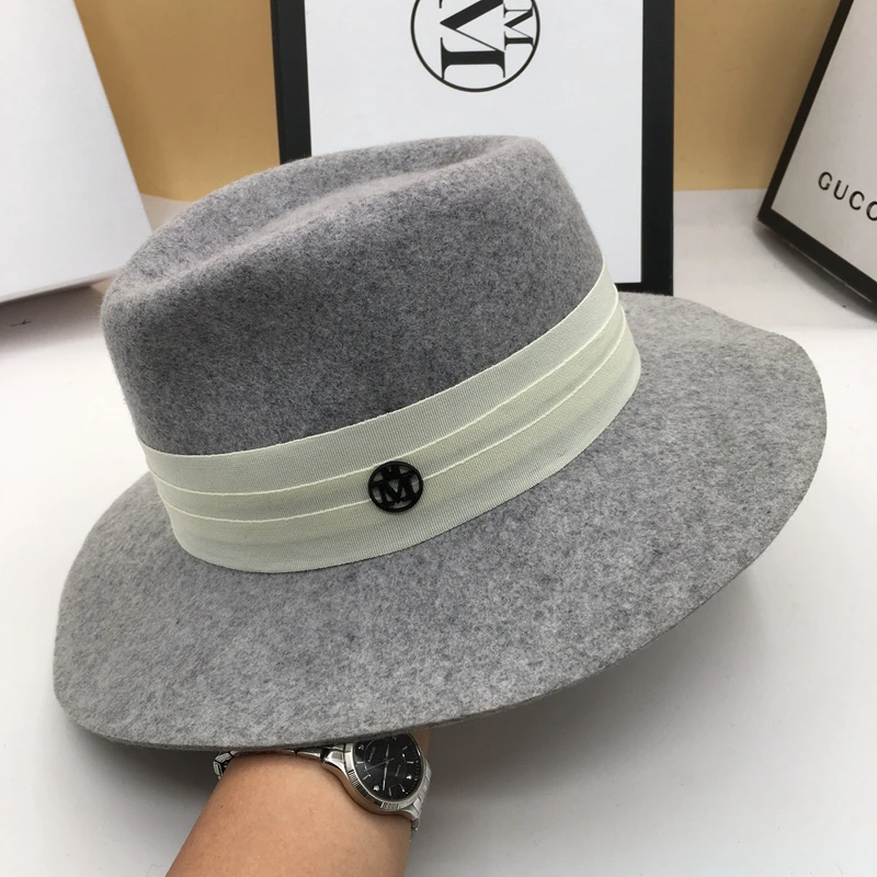 Шляпы для мужчин и женщин Зимняя шерстяная шапка Sir Crown cap Персиковое сердце серый