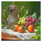 Алмазная 5D картина сделай сам с изображением винограда, квадратных и круглых фруктов, мозаика ручной работы, подарки, вышивка крестиком, украшение для дома