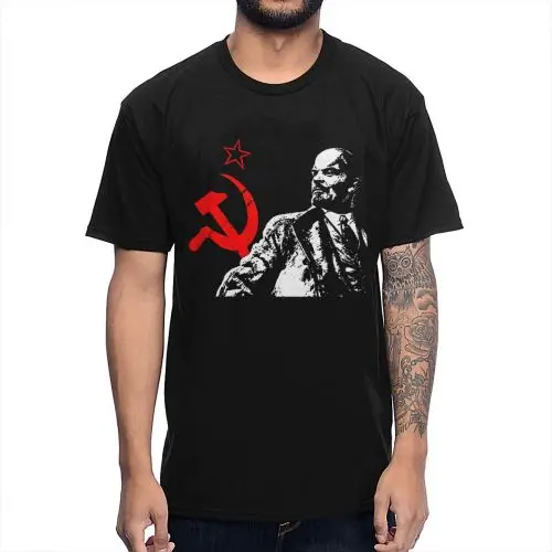 СССР красный Советском Союзе Коммунистическая Ленина Футболка Мужская Уличная