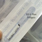 500 шт. 16 18 гибких лезвий ламинаты иглы микроблейдинг Tebori 18 U-образной формы Перманентный макияж татуировки иголки для бровей ручка