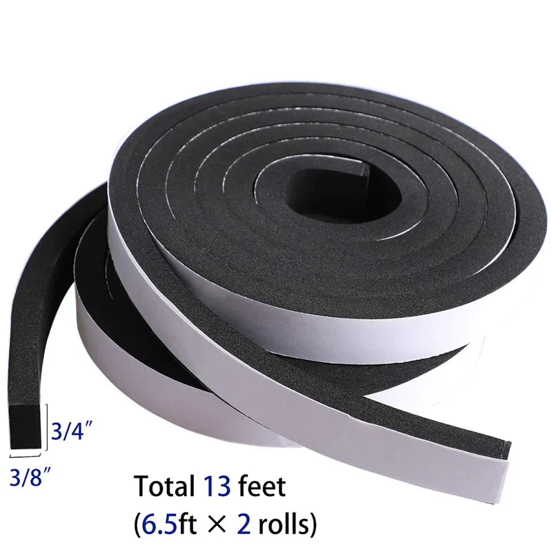 2X1X200cm(2roll) 1 рулон уплотнительной ленты высокой плотности пенопластовая лента Водонепроницаемая уплотнительная полоса CR полосы неопрена односторонняя клейкая EVA Уплотнительная прокладка - Цвет: 2X1X200cm(2roll)