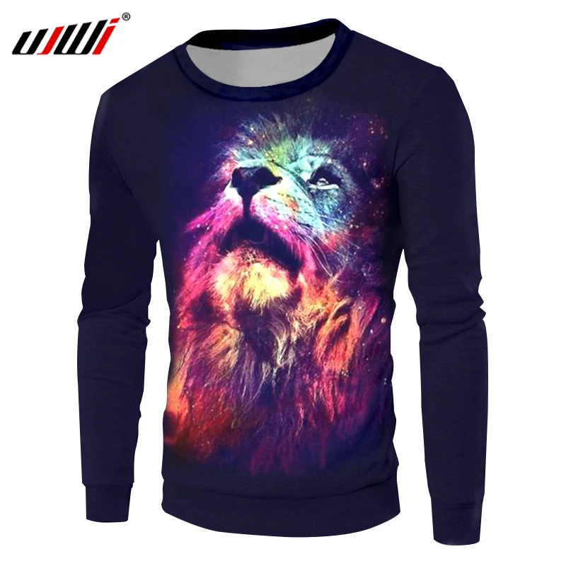 UJWI космические толстовки для мужчин 3D крутой принт Король Лев Толстовка Hombre хип