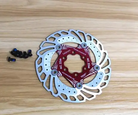 red 140mm Новинка, 140 мм, плавающий велосипедный тормоз, шесть гвоздей, MTB, горный велосипед, охлаждающие тормозные диски, 4 цвета на выбор - Цвет: red 140mm