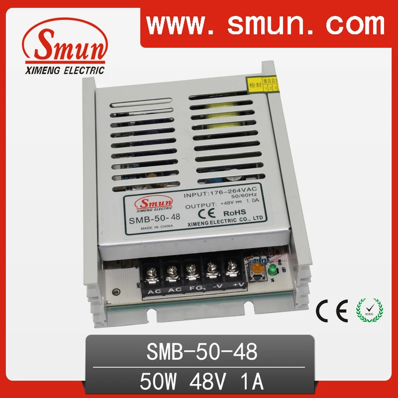 Источник питания SMUN сверхтонкий источник с одним выходом 50 Вт 48 В 1 А для