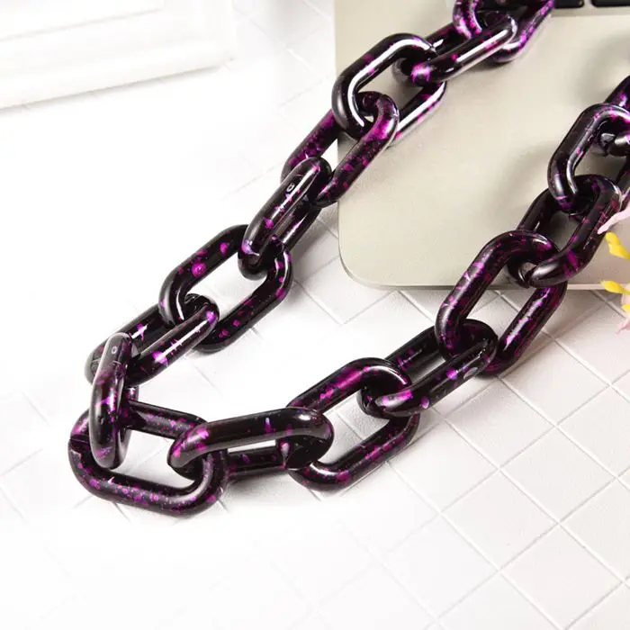 black purple Топ-Номинальная 1,0 метр акриловое ожерелье нитка Запчасти соединенная сумка цепи Для женщин самодельные Украшения, Аксессуары для очков цепи Компоненты N018 - Цвет: black purple