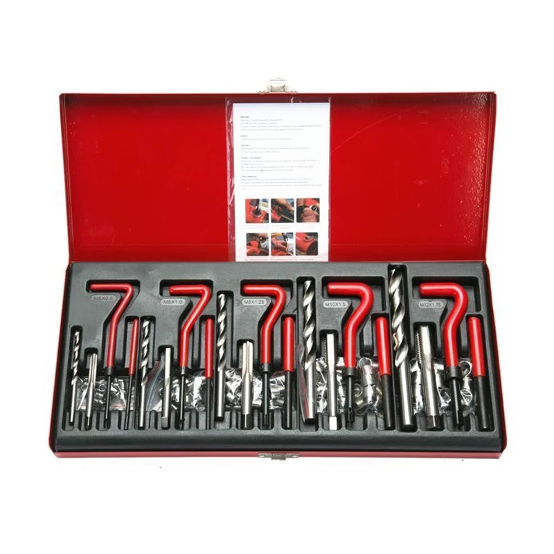 

131PC THREAD/RETHREAD REPAIR KIT/SET M5 M6 M8 M10 M12 METRIC thread repair kit