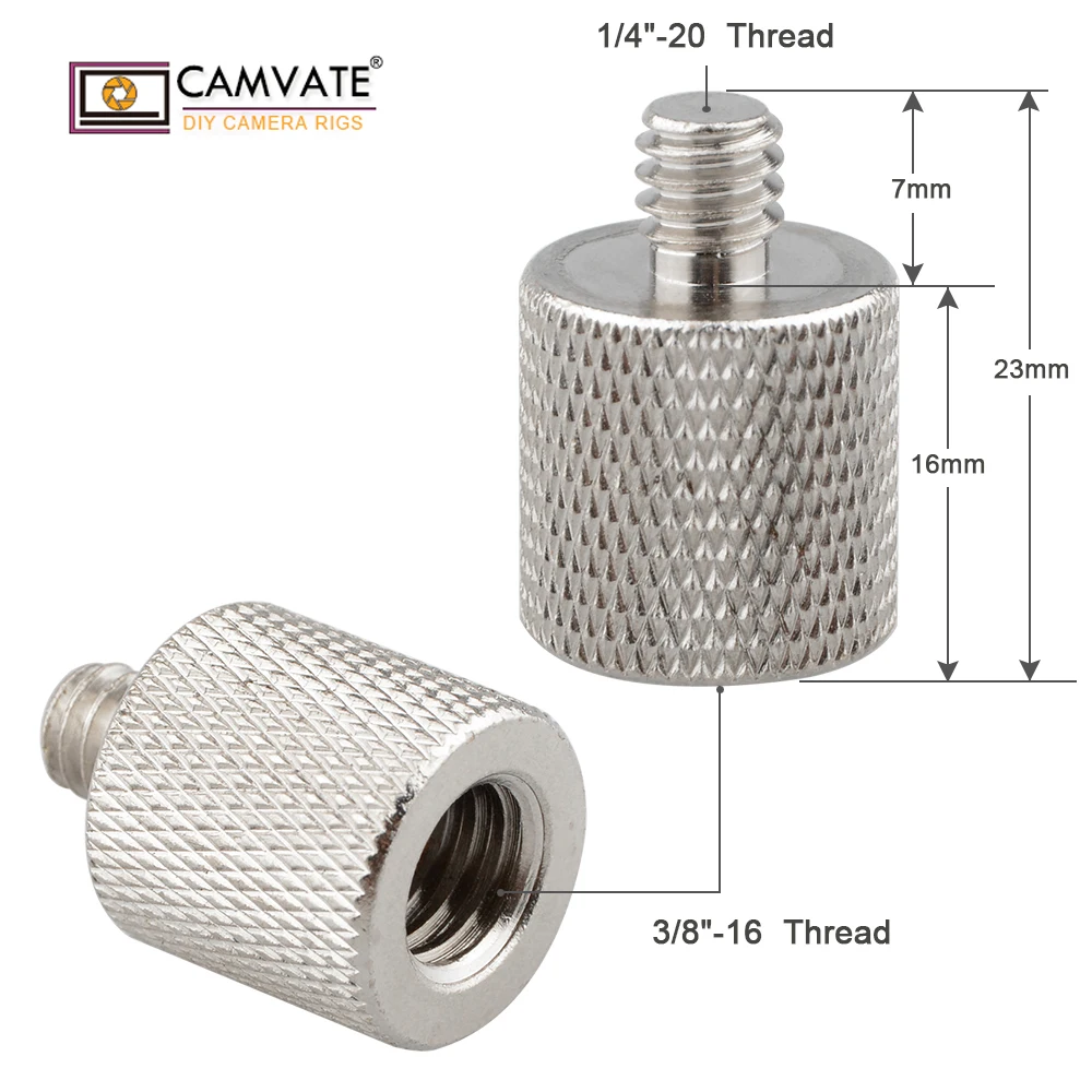 CAMVATE 2 шт. штатив с резьбой редуктор винт адаптер наружной 3/8 &quot 16 Женский до 1/4&quot 20