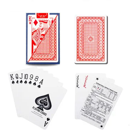red 6939 ПВХ Пластик шаблон баккара Пластик Водонепроницаемый игральных карт игры техасский холдем покер карты; настольные игры 58*88 мм карты - Цвет: red 6939