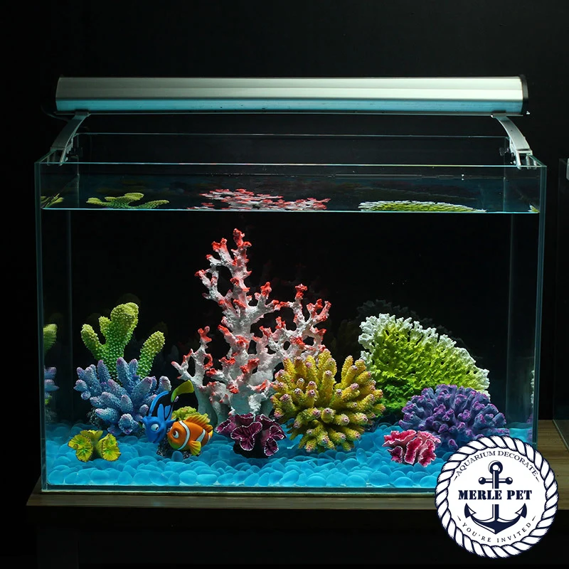 Мерл Pet Искусственный Coral Украшения аквариум украшения водных растений морской