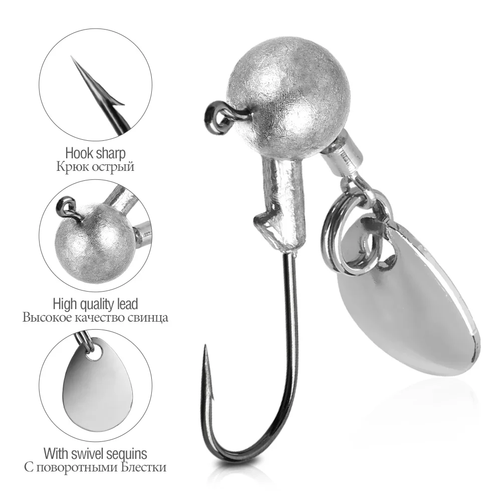 DONQL 5 шт. Lead Jig Head рыболовный крючок 2g 4g приманка со свинцовым для ловли на приманку