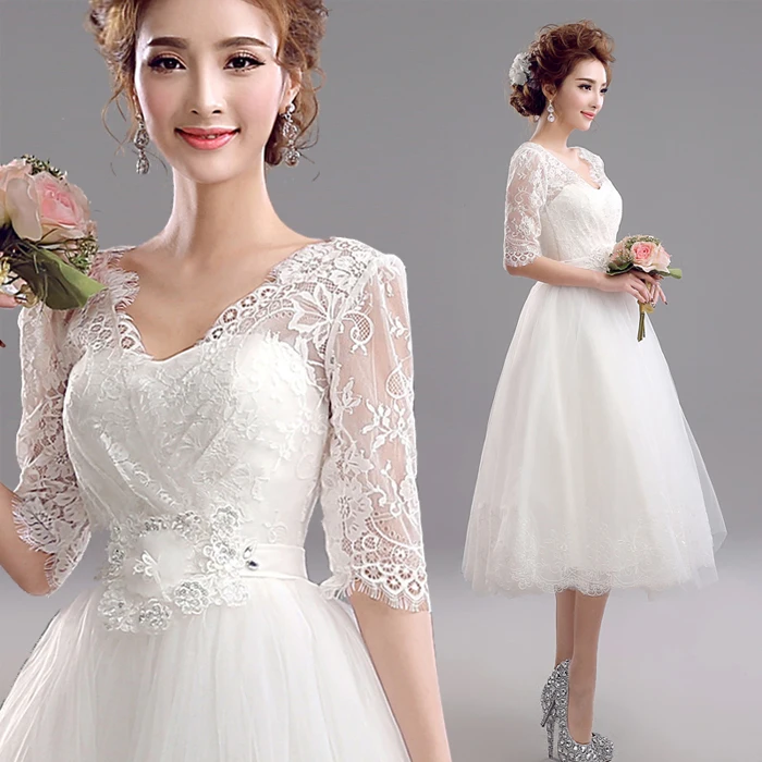 

Hot~Sweet Exquisite Half Sleeve Short Style Wedding Bridesmaid Dress 597