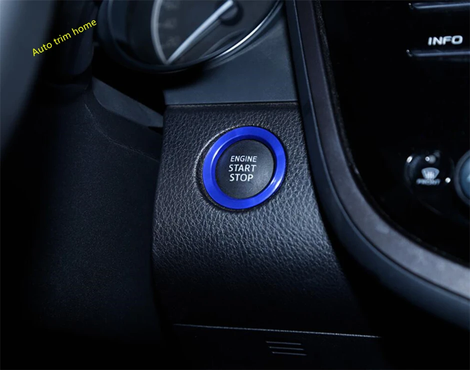 

Engine Start Stop Keyless System Button Ring Cover Trim Interior Kit Fit For Toyota Avalon 2019 2020 2021 Metal / Red / Blue