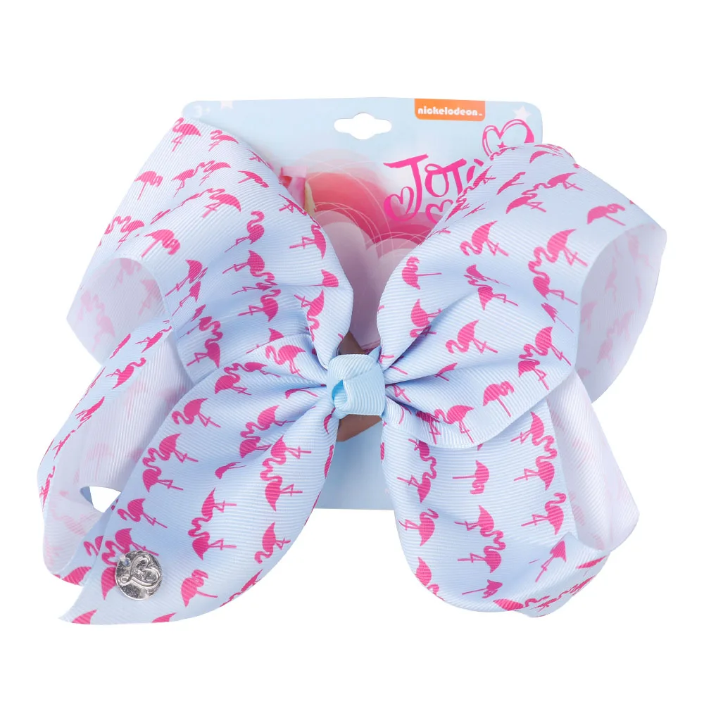 8 Inch Large Printed Flamingo Ribbon Knotbows Hair Bows With Clip For Kid Girls Hairgrips Accessories Christmas Gifts |