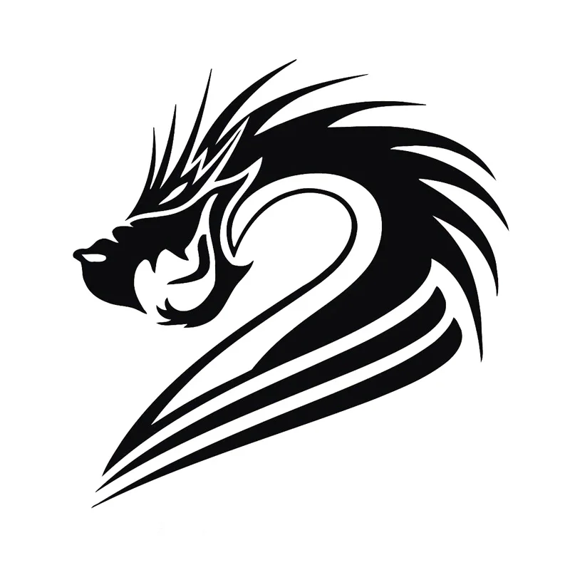 

13cm*13.5cm Cartoon Interesting Car-styling Vinyl Decal Chinese Dragon Car Sticker Black/Silver S6-2978