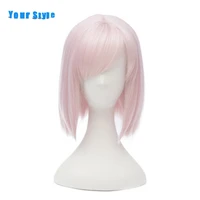 your style synthetic short bob cosplay party women wigs mixed pink white natural hair high temperature fiber