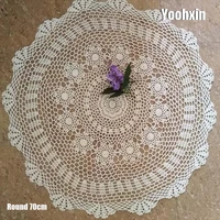 70cm hot cotton round placemat cup coaster mug kitchen wedding table place mat cloth lace crochet tea coffee doily handmade pad