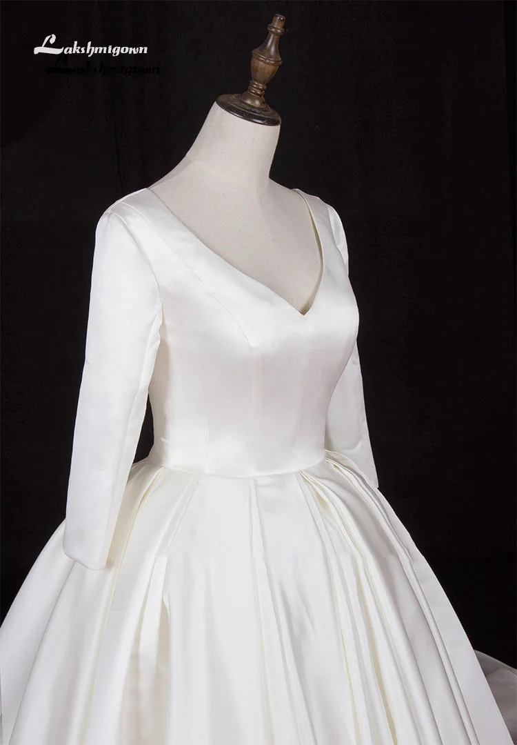 Пышные свадебные платья с длинным рукавом и v образным вырезом Vestido De Noiva Princesa