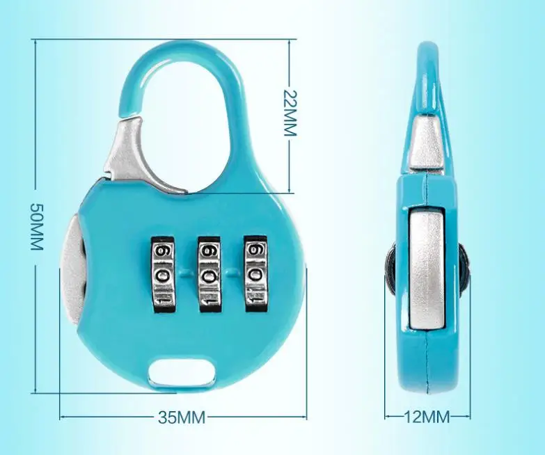 

3 Dial Digit Combination Padlocks Lock Zinc Alloy Security Suitcase Luggage Backbag Coded Cupboard Cabinet Locker NEW