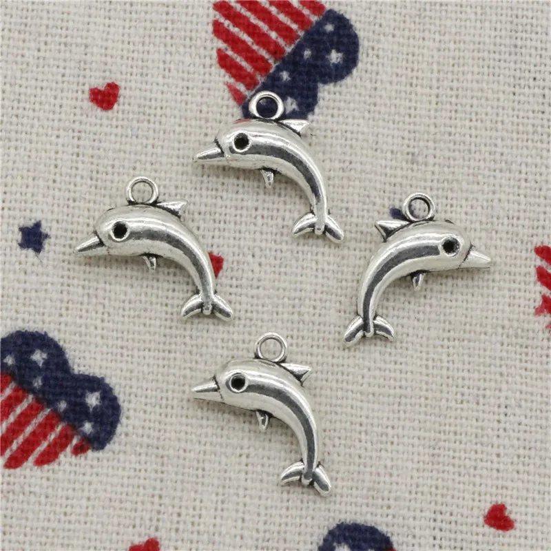 20 штук приятных дельфинов 18*11 мм тибетское серебро винтажные подвески для изготовления украшений DIY браслета ожерелья.