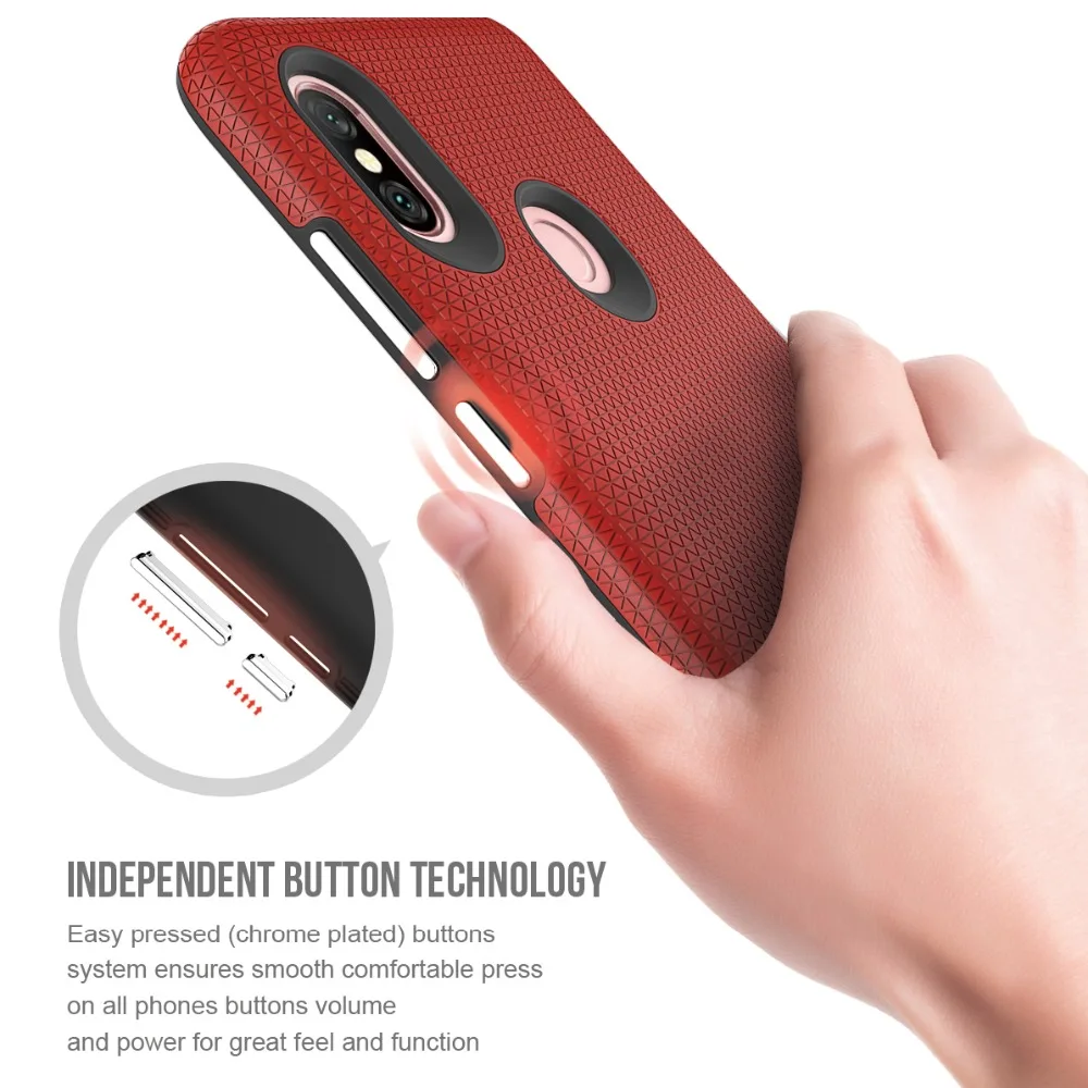 2 в 1 чехлы для телефонов xiaomi Redmi Note 6 Pro Жесткий ПК мягкий ТПУ бампер Противоударная