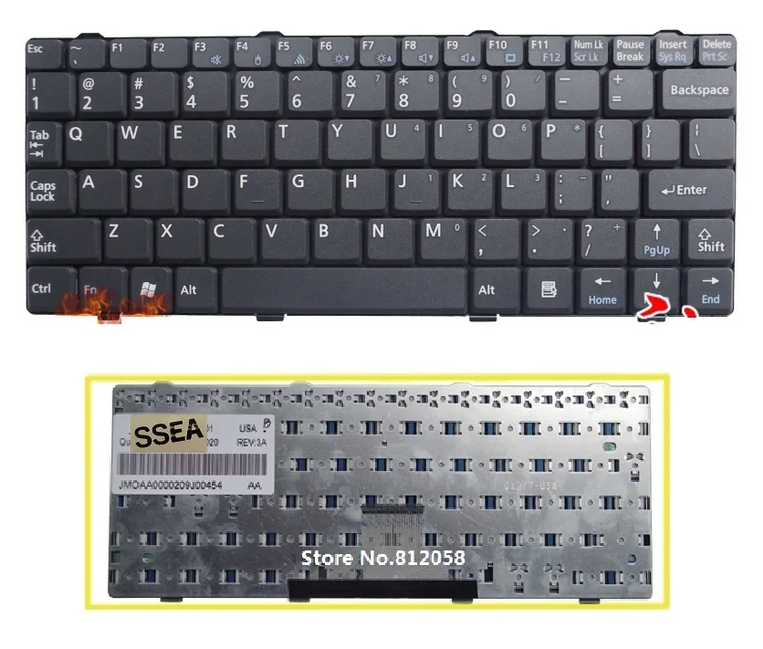 

SSEA New Laptop US Keyboard English for BENQ U101 U101B U101C U101W U101P U101Q U101