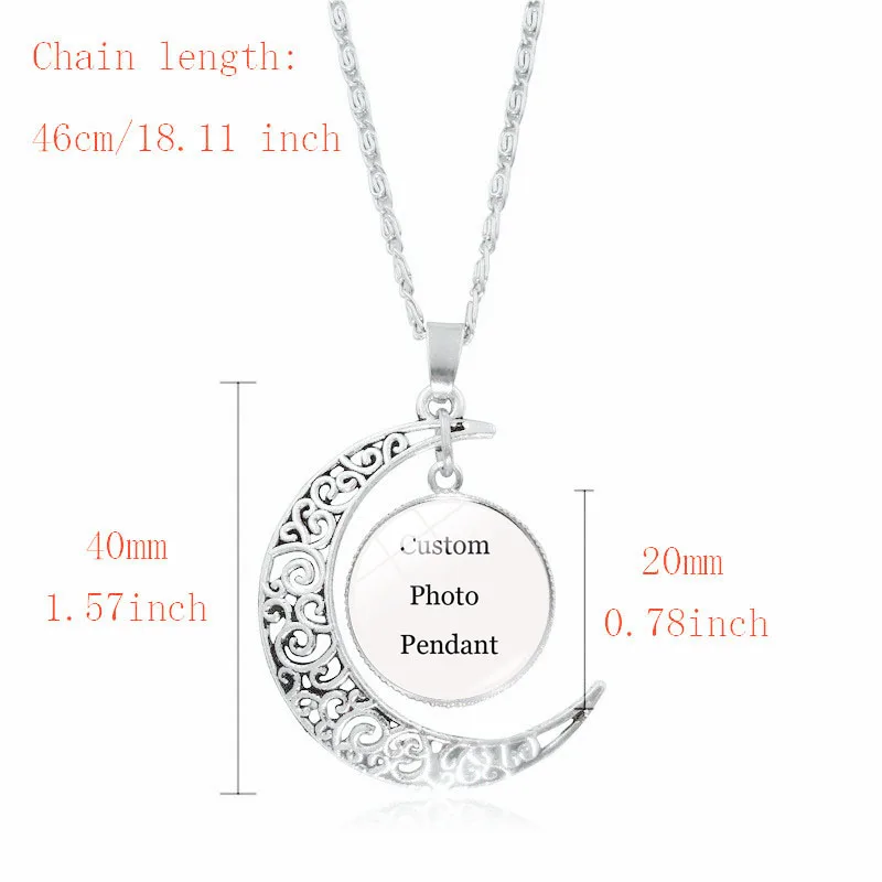 Ожерелье с подвеской в виде Луны фото вашего ребенка|custom necklace|chain necklacesilver chain necklace