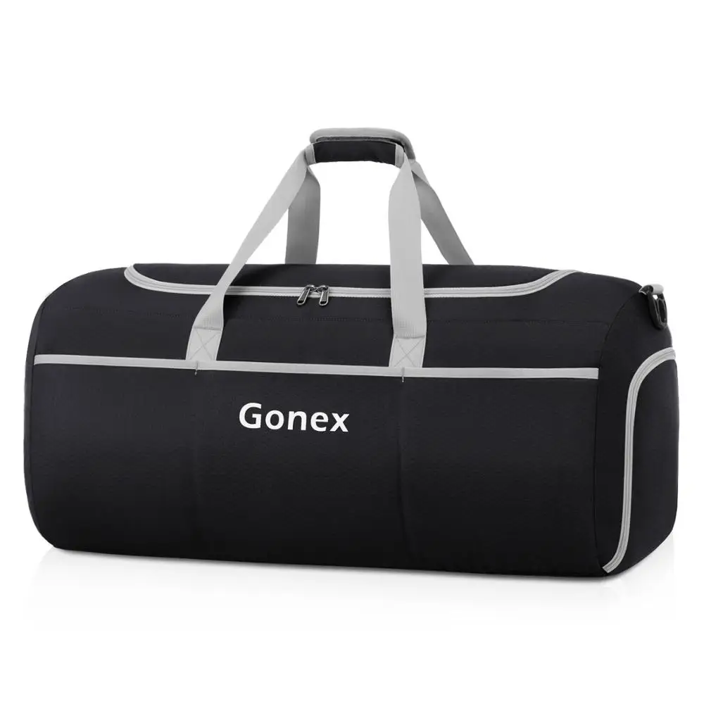 Black Gonex 70L складываемая дорожная сумка, легкая сумка для багажа, сумка на плечо, удобная сумка для отдыха на природе, Студенческая, походная, деловая - Цвет: Black