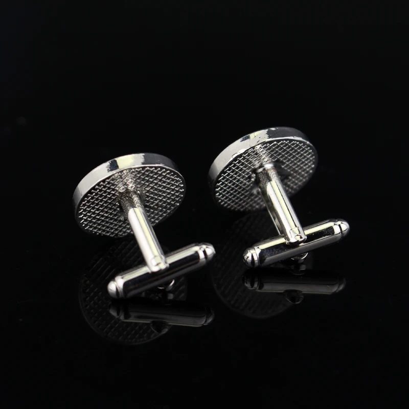 Запонки в виде подковы с эмалью для мужчин модные круглые запонки черного цвета