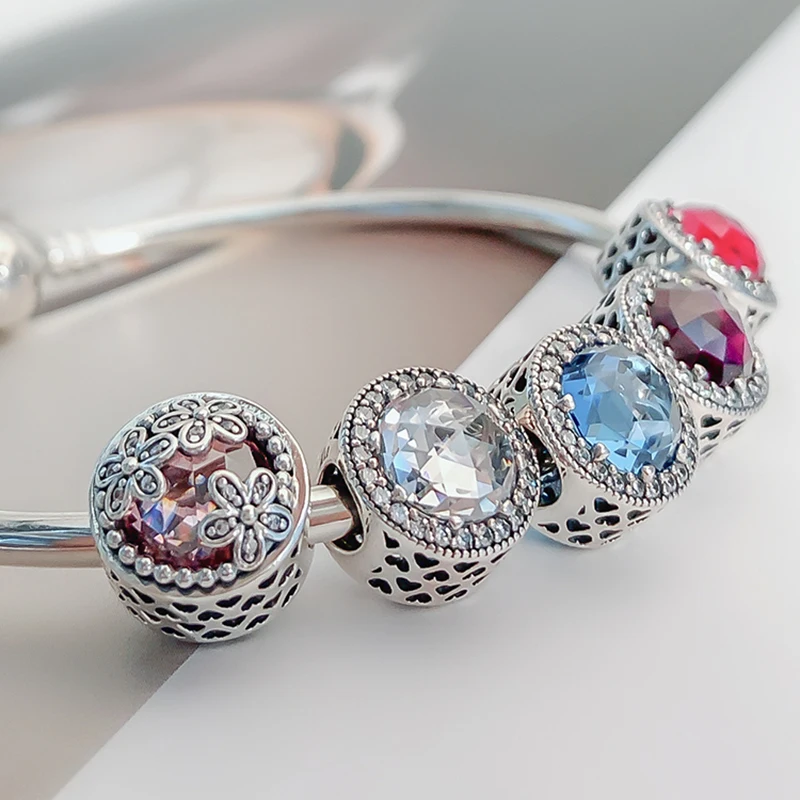 Серебряные бусины 925 пробы подходят к оригиналу Pandora талисманы Серебро 925 браслет Изготовление ювелирных изделий для женщин Рождественский подарок модные бусины