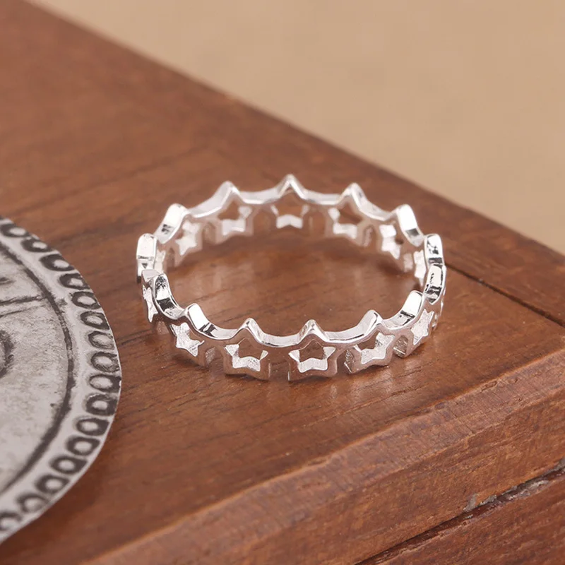 Trusta New 100% 925 Sterling Silver Fashion Women Cute Star Rings Size 5 6 7 Wonderful Gift For Girls Kids Lady's DS389 | Украшения и